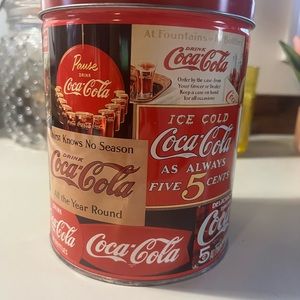 Vintage coca-cola tin with puzzle.